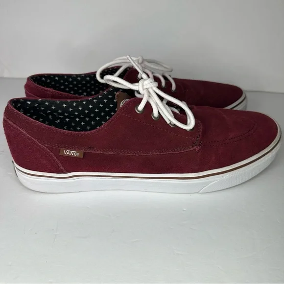 Vans Brigata Suede Low Top Maroon Burgundy Canvas Skateboarding Shoes Size 11 - Picture 2 of 9